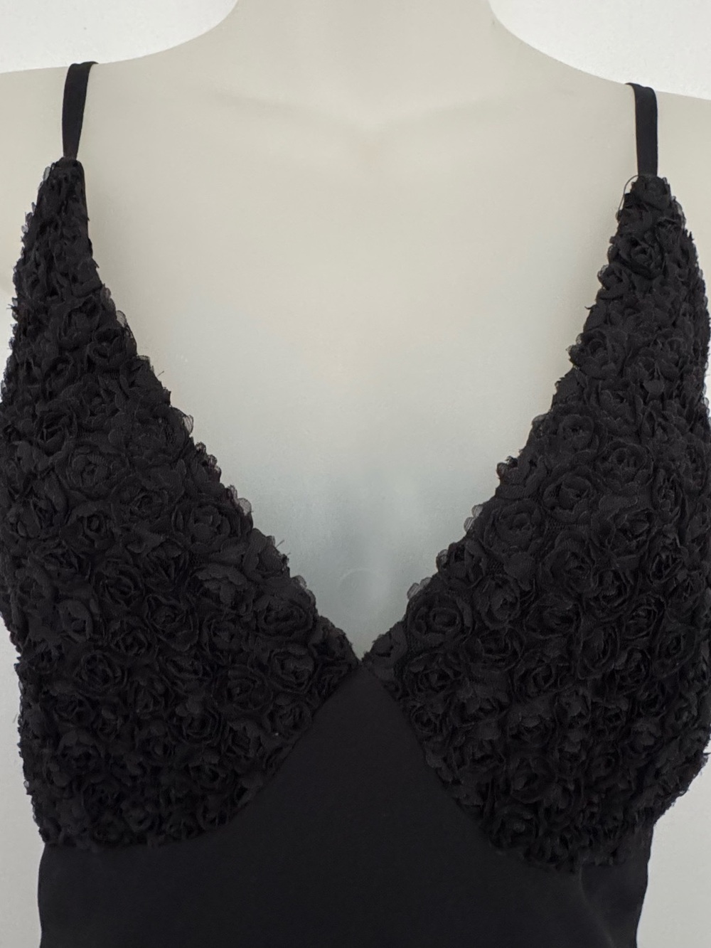 wild fable Black Lace-Trim Spaghetti-Strap Maxi Dress - Picture 2 of 14